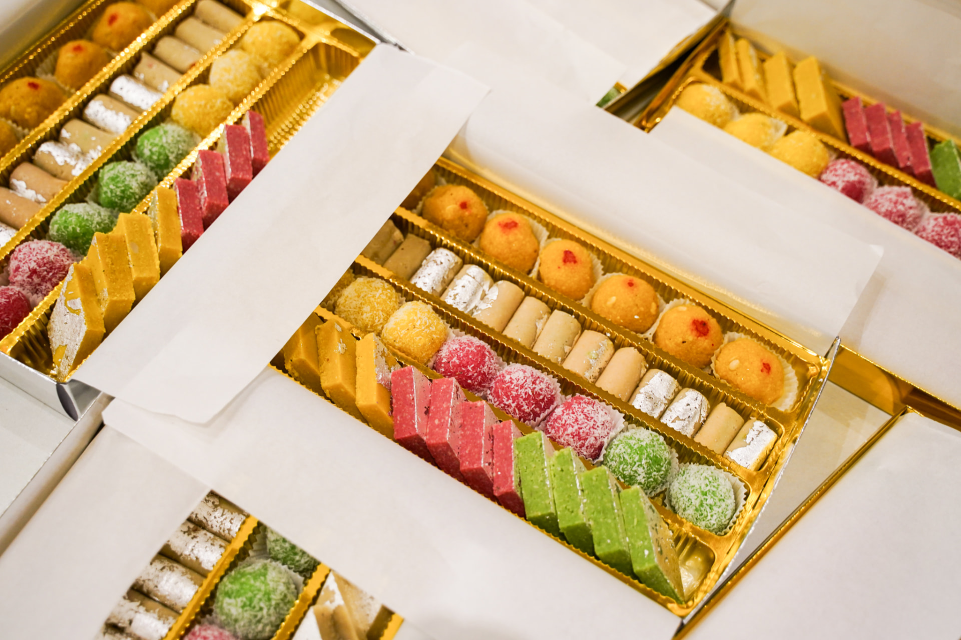 Assorted fresh mithai selection